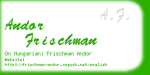andor frischman business card